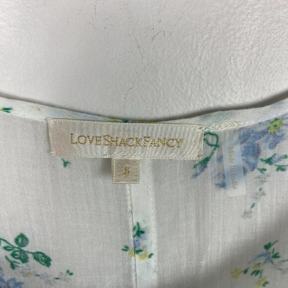 LOVESHACKFANCY Patchwork Tiered Maxi Dress Bohemian Floral Print Bex Size Small - Picture 8 of 12